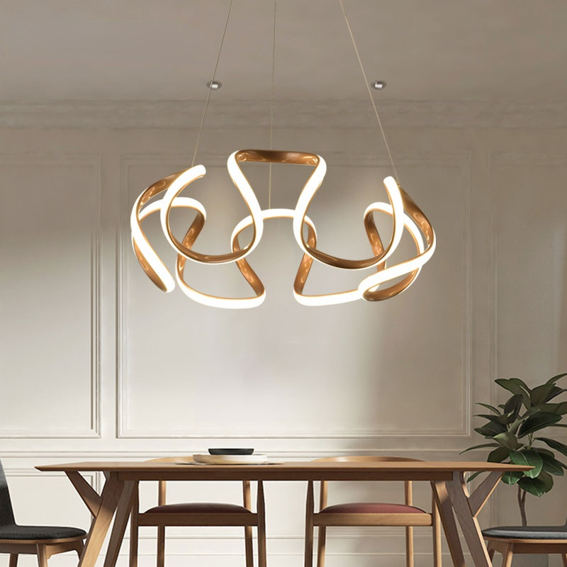 Arisha Suspension Linéaire Moderne Doré/Café/Gris, Salon