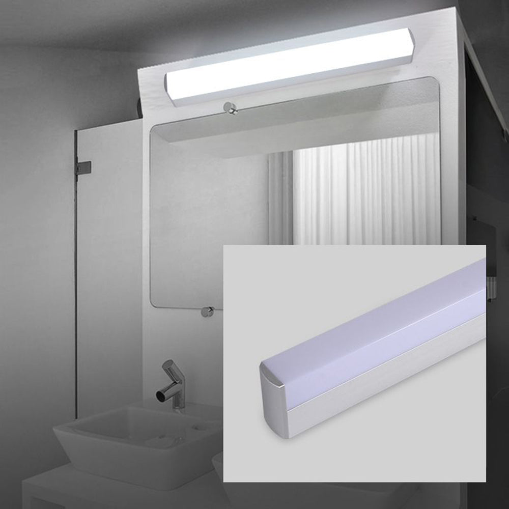 Arisha Applique Murale à Miroir Moderne Design LED Rectangulaire Métal Acrylique Blanc Salle de Bain