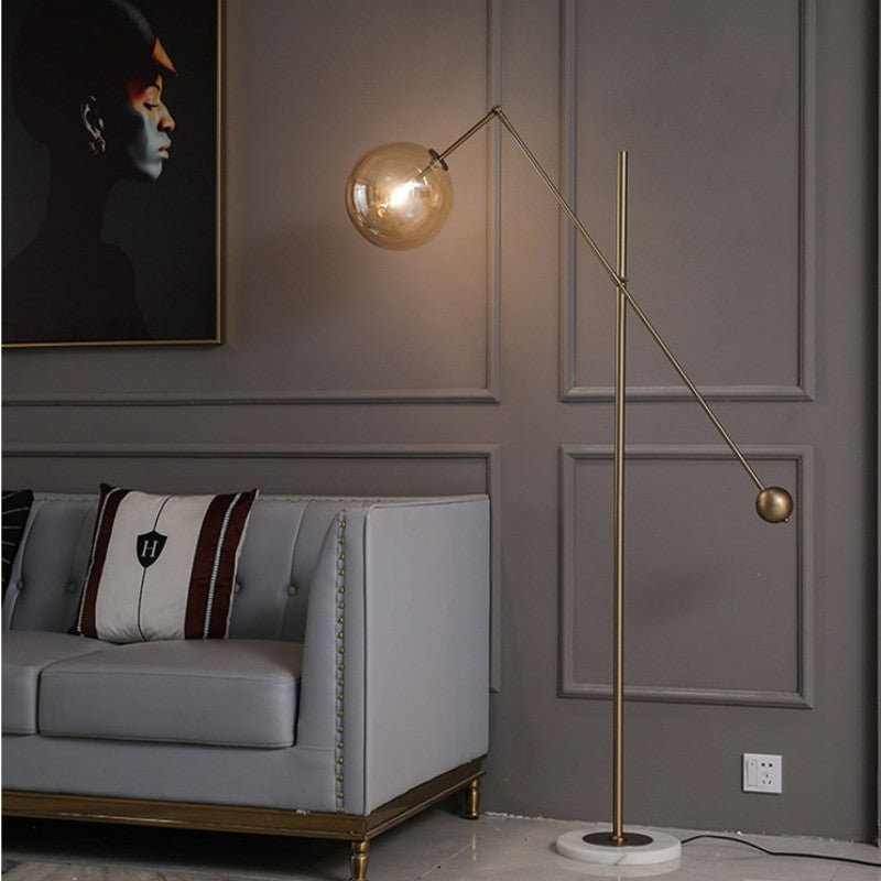 Valentina Lampadaire Globe Moderne, Métal/Verre, Or, Salon