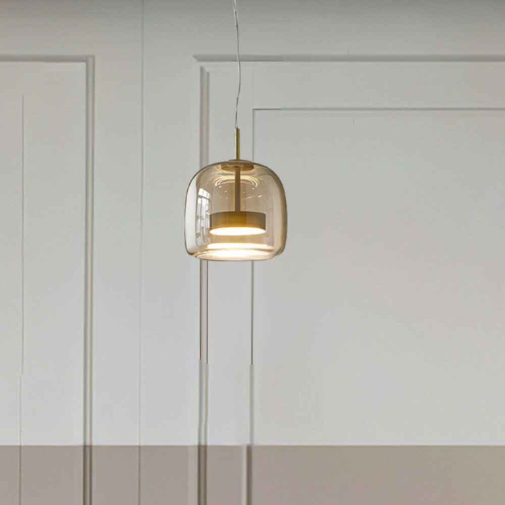 Valentina Suspension Cylindre Moderne Verre, Claire/Grise Fumée/Ambre