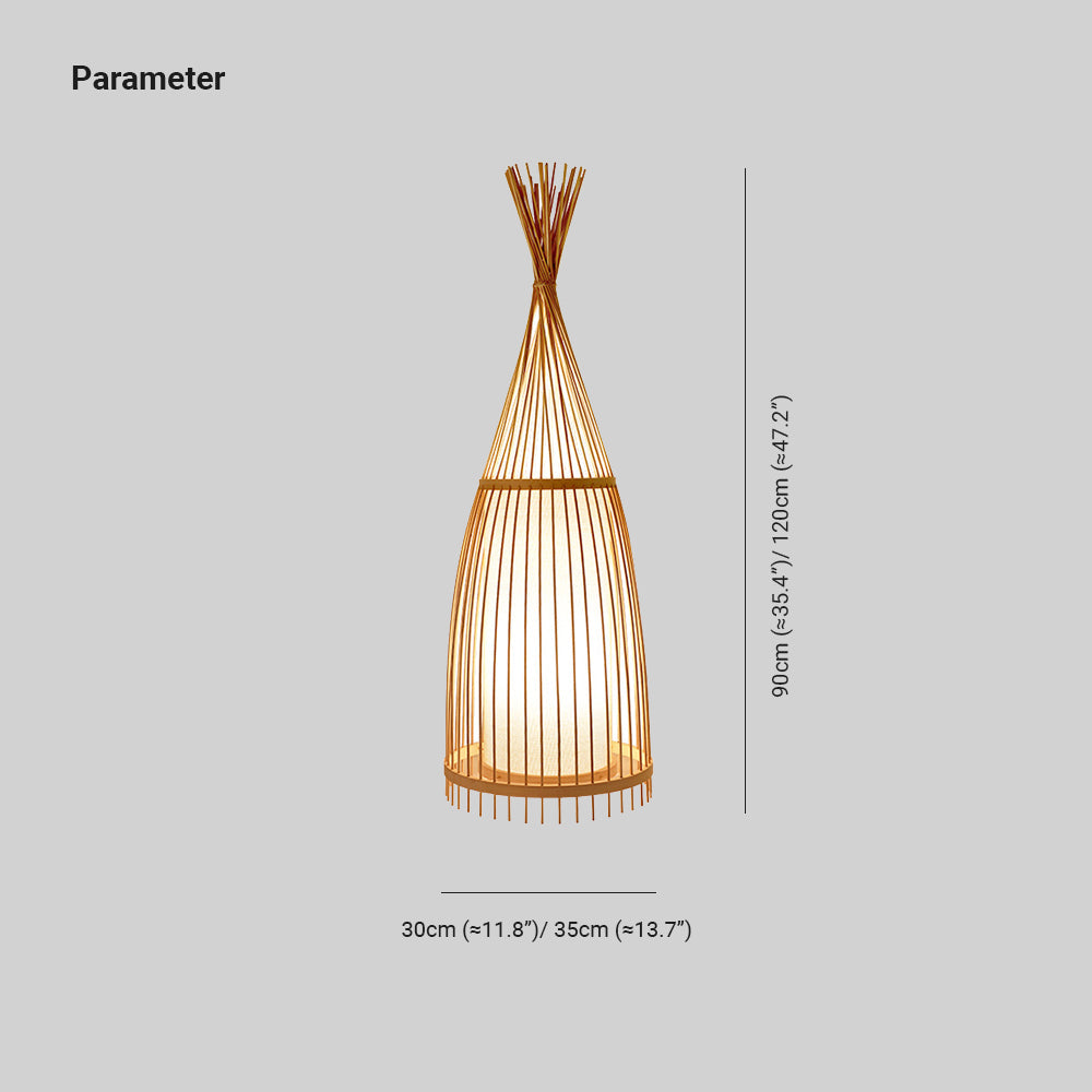 Muto Lampadaire Design Naturel Bois Rotin, Salon/Chambre
