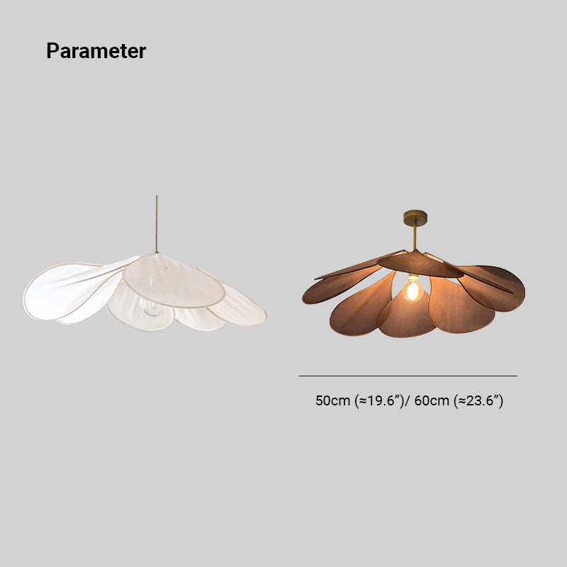 Ritta Suspension Petale Moderne, Metal/Tissu, Blanc/Marron, Salon