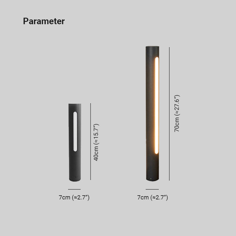 Ray Minimaliste LED Lampadaire Noir Métal/Acrylique Extérieur