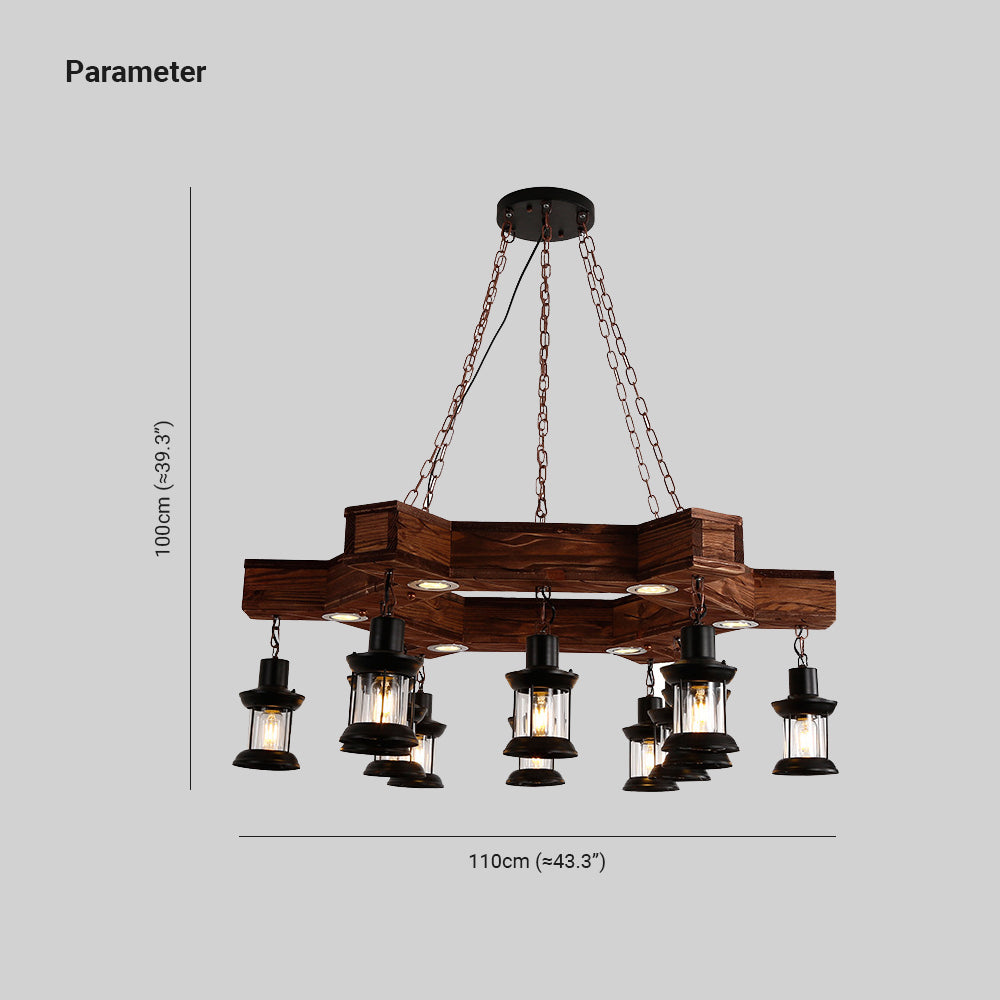 Epoch Suspension Polygone Géométrique, Metal/Bois, Marron, Salon