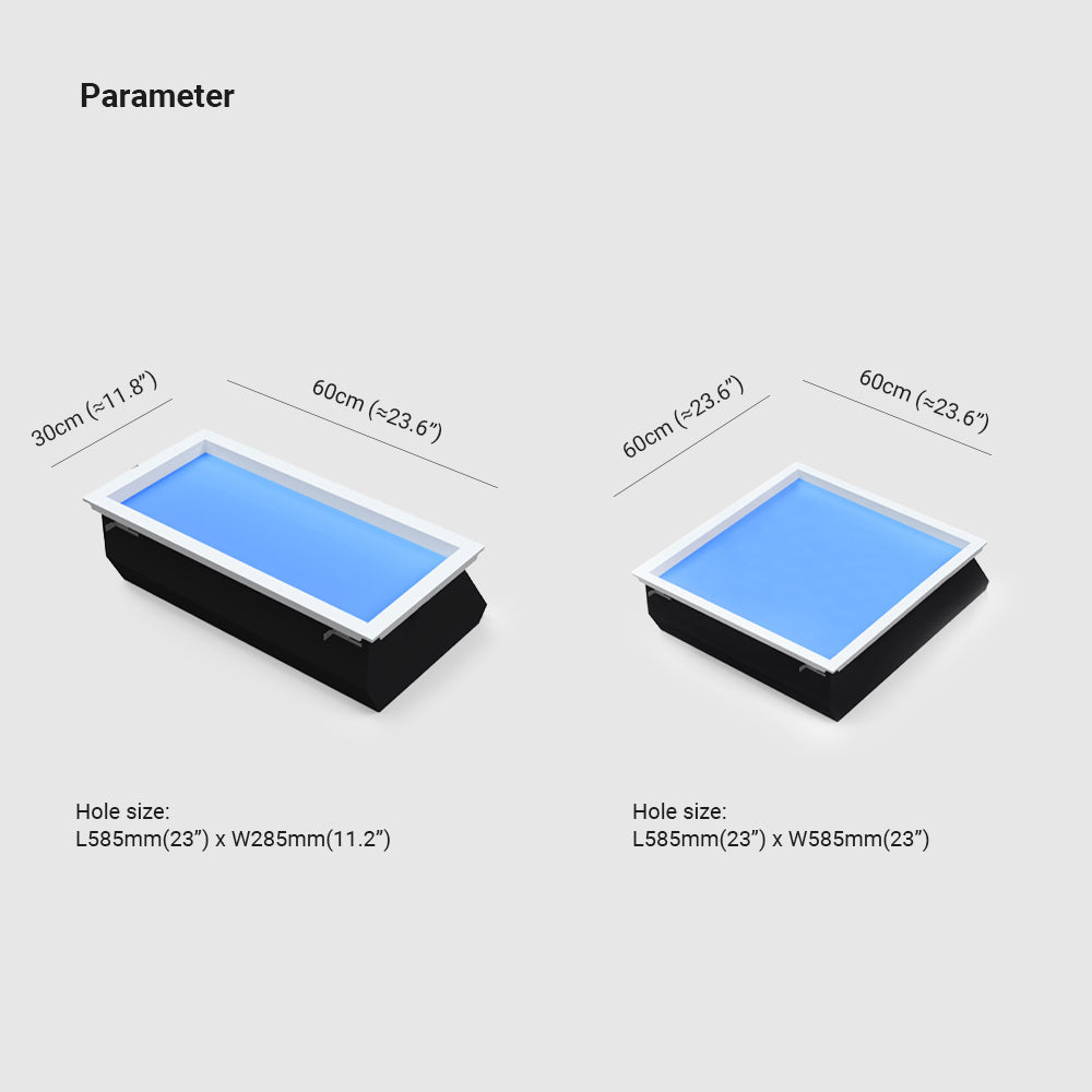 Ray Plafonnier Rectangle Moderne, Métal/Verre, Bleu, Salon