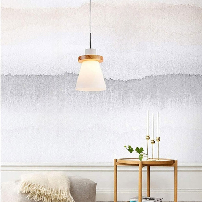Valentina Minimalisme LED Suspension Bois Verre Chambre À Coucher/Salle À Manger