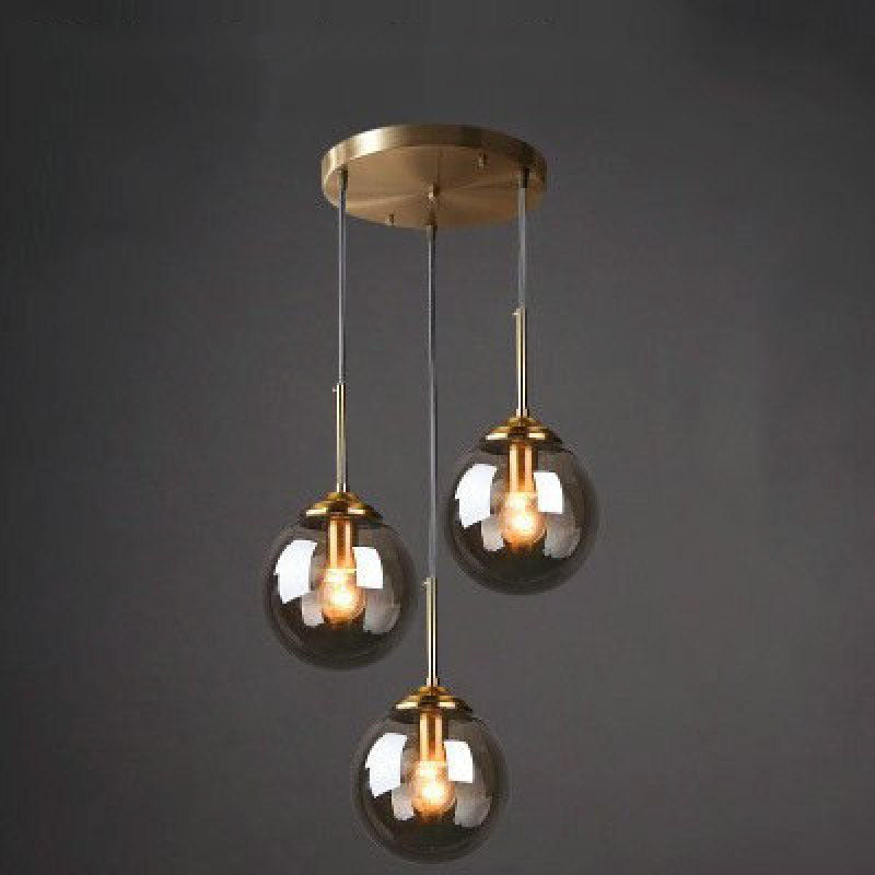 Valentina Luminaires Suspension Verre Transparent Ambre