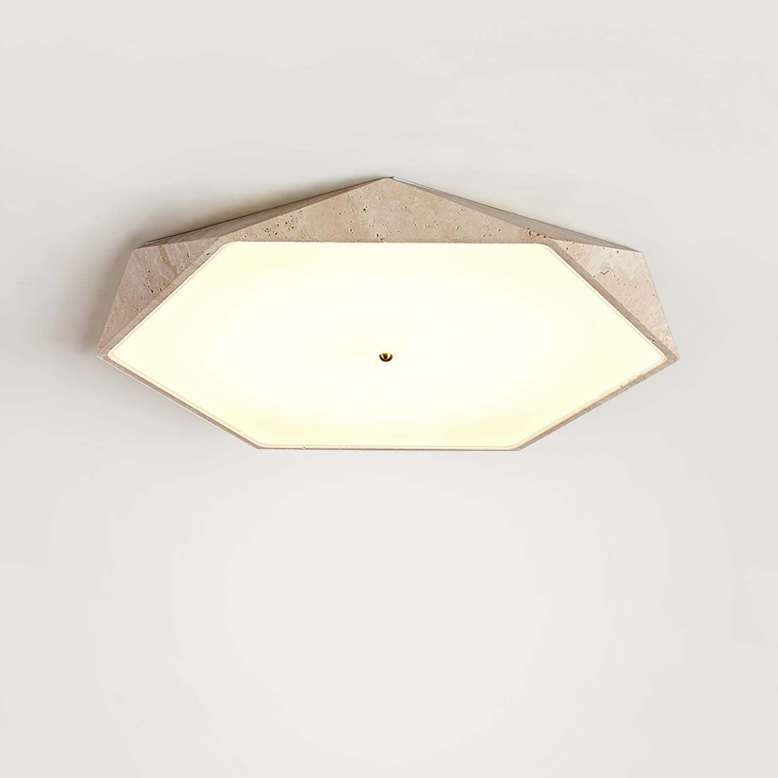 Hexagonal Travertine Ceiling Light - Letslighting