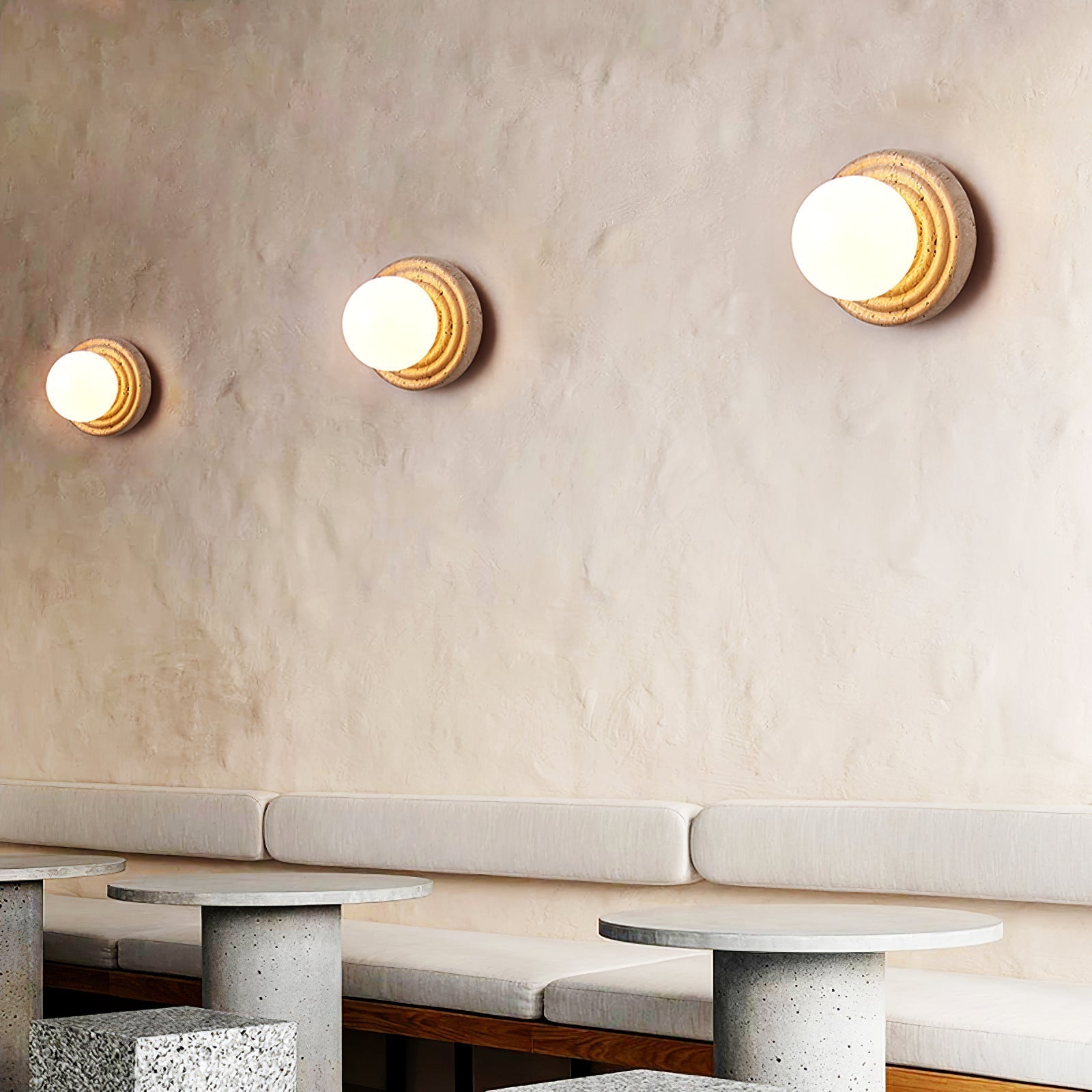Echo Travertine Globe Wall Lamp - Letslighting
