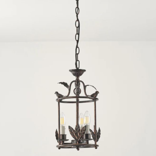 Silva Vintage Metal Bronze Gold Pendant Light Dining Room Bedroom