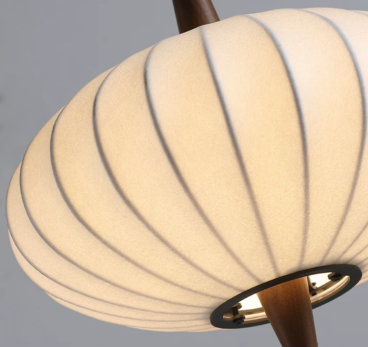 Ritta Stehlampe Rund Vintage Holz/Stoff Holz/Nussbaum, Wohnzimmer