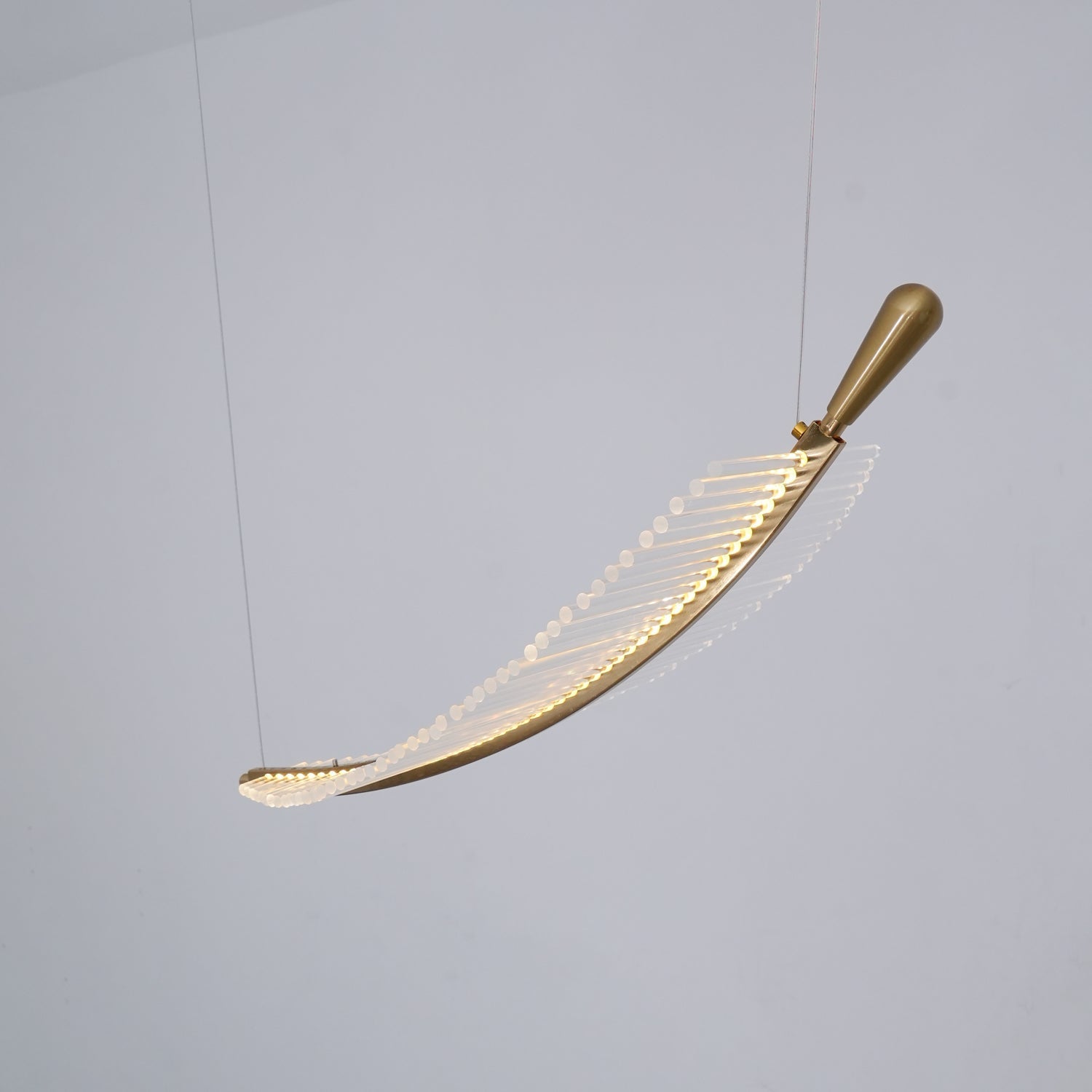 Lustra Chandelier Leaf Acrylic Gold Elegant Modern - Letslighting