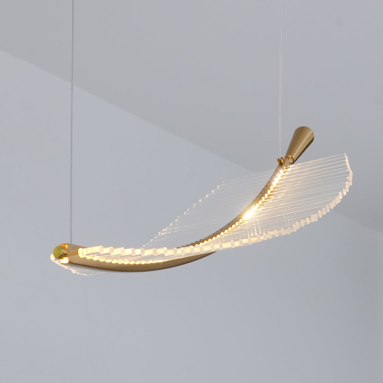 Lustra Chandelier Leaf Acrylic Gold Elegant Modern - Letslighting
